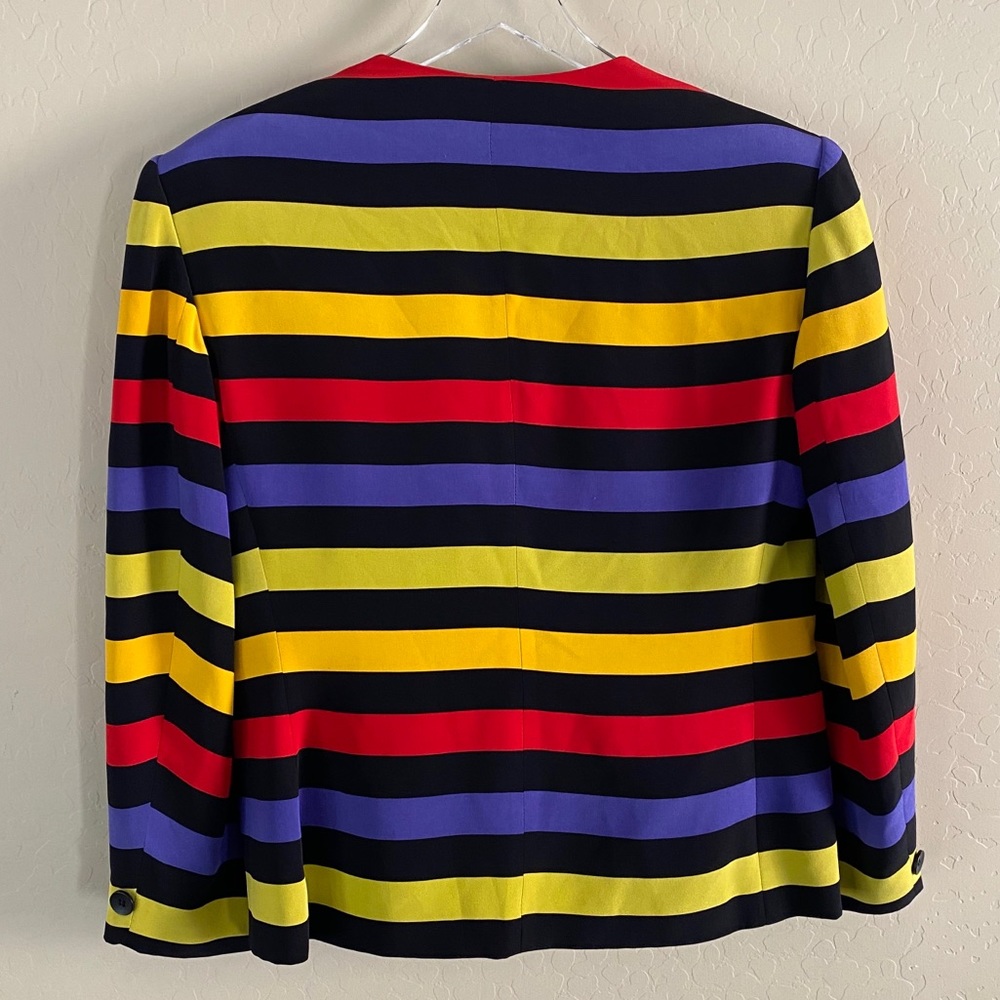 Vtg Multi Color Striped Blazer Jones NY Sz 6 - Picture 2 of 10